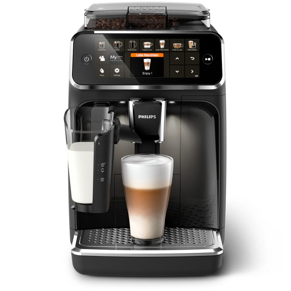 Philips Kaffeevollautomat Series 5400 EP5441/50, 12 Kaffeespezialitäten, LatteGo Milchsystem, Touchdisplay, anpassbare Kaffeeeinstellungen, erstklassiges Küchendesign, Schwarz