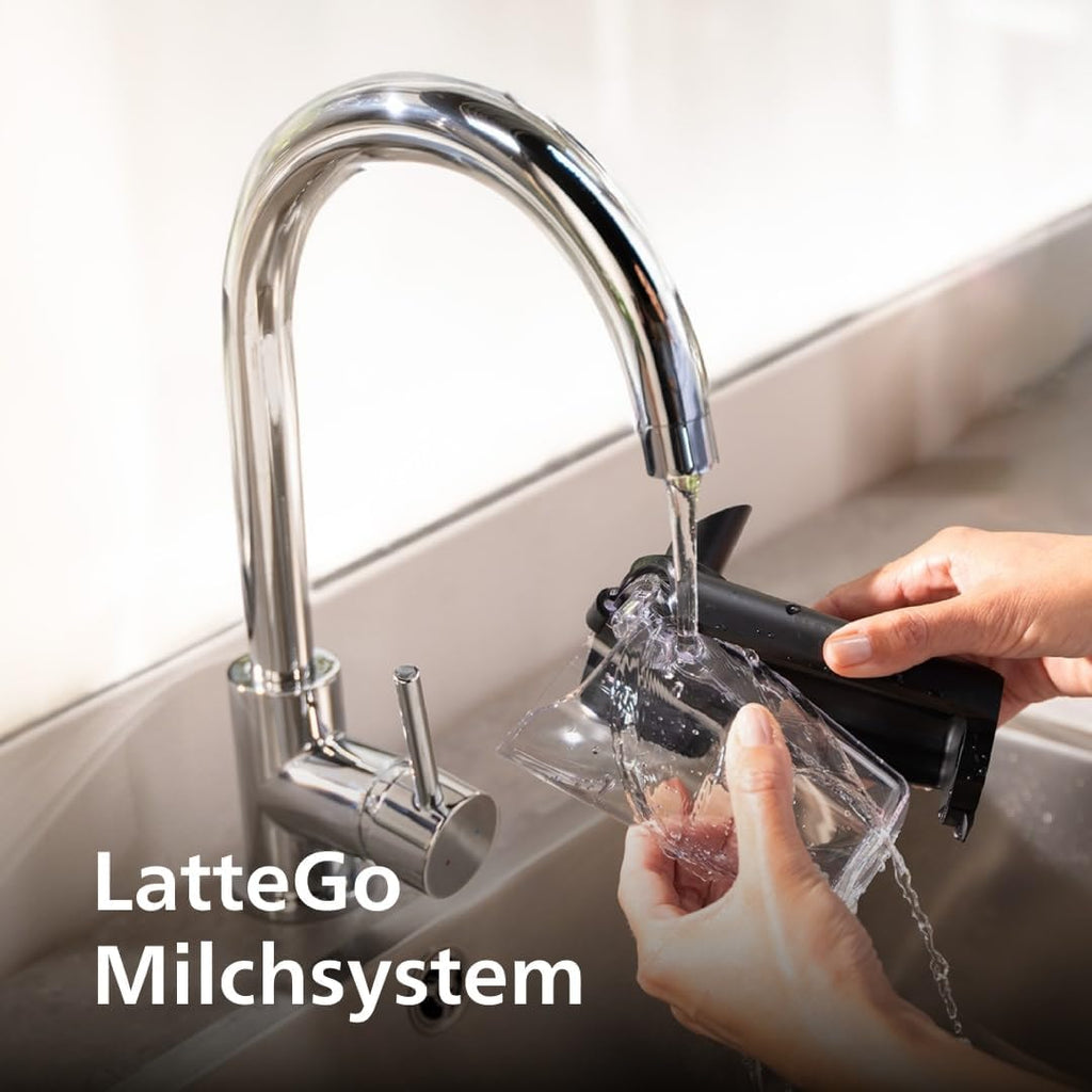 Philips Kaffeevollautomat Series 5400 EP5441/50, 12 Kaffeespezialitäten, LatteGo Milchsystem, Touchdisplay, anpassbare Kaffeeeinstellungen, erstklassiges Küchendesign, Schwarz